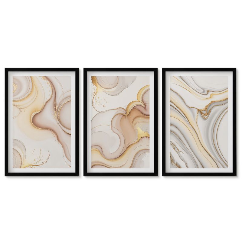 Komplet obrazów czarna rama Tulup 40x60 cm Linearne abstrakcyjne motywy Stylowa galeria nad biurko 1 kpl