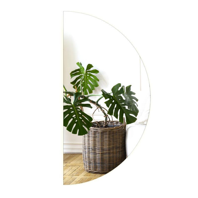 Lustro Tulup Półokrągłe 45x90 cm Zimny LED Minimalistyczne 1 szt.