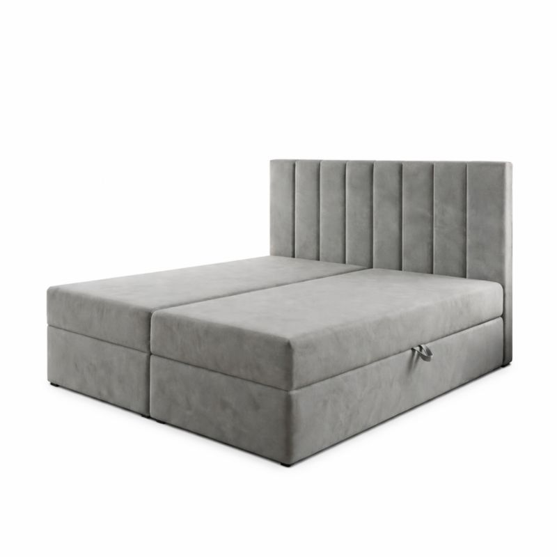 Łóżko kontynentalne 180x200 SONNO BELLO z 2 pojemnikami szare 1 szt.
