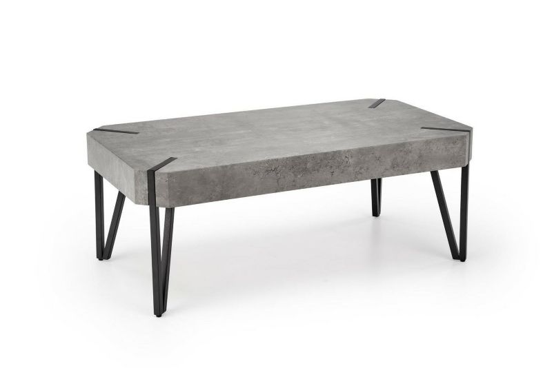 Stolik kawowy Lofty prostokątny INTESI szary betonowy nowoczesny loftowy metalowy 110x60 cm 1 szt.