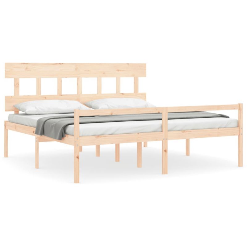 Rama łóżka WaszeMeble 200x200 cm Brązowy sosna WM-3195436 1 szt.