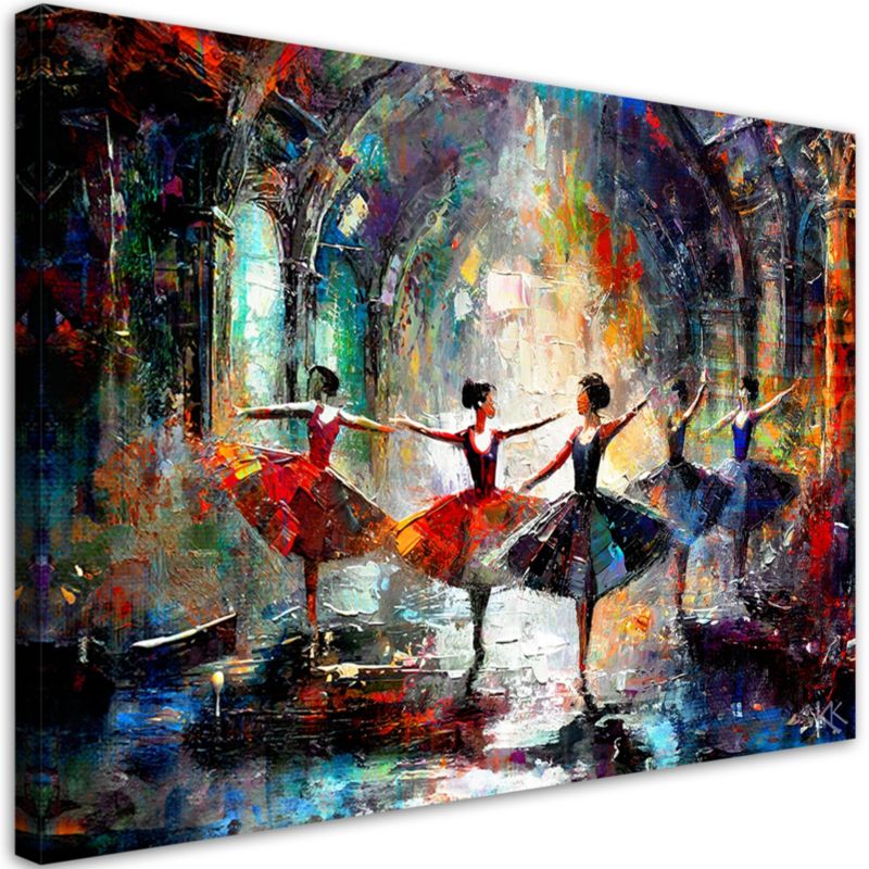 Obraz do salonu sypialni Feeby Baletnice Taniec Muzyka Kolorowy 90x60cm 1szt