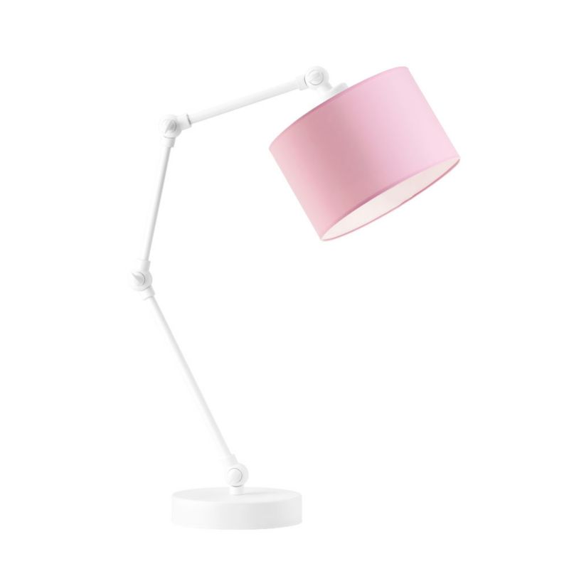 Lampka Nocna Volta Light Factory Soul Abażur Biały/Różowy 1xE27 1szt.
