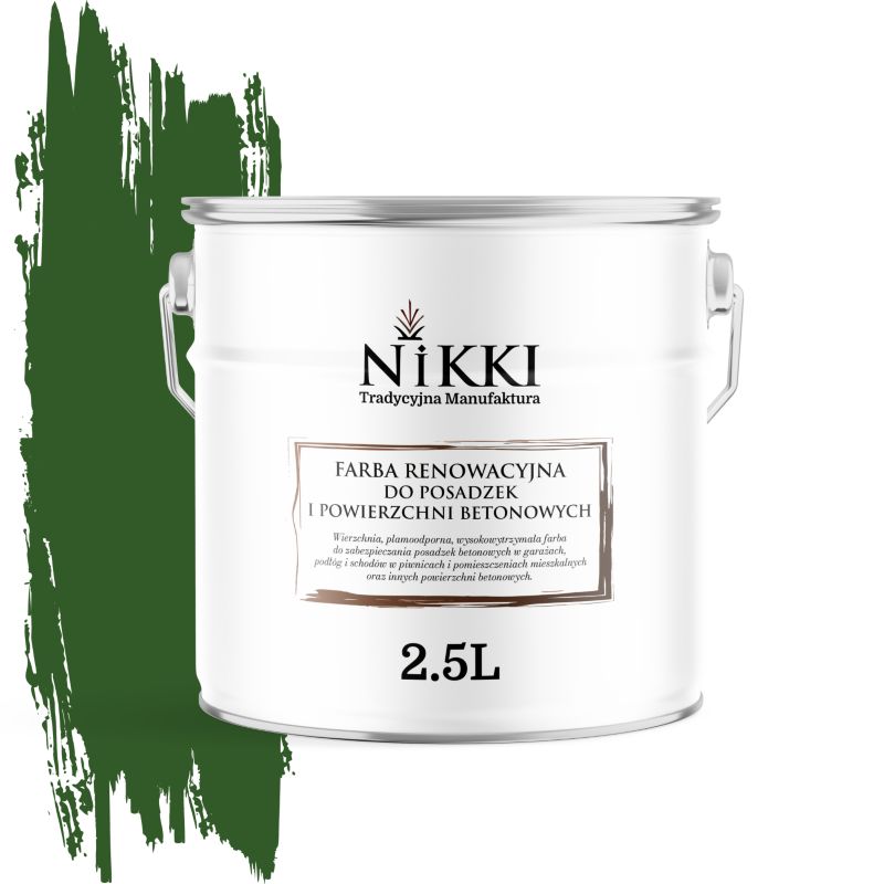 Farba Renowacyjna do Posadzek Podłóg Betonowych NIKKI Zielony liściasty RAL6002 Połysk 2,5L
