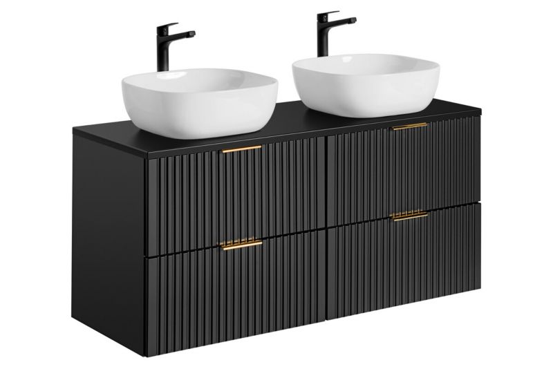 Zestaw mebli łazienkowych 120cm Comad Adel Black z umywalkami nablatowymi 1szt