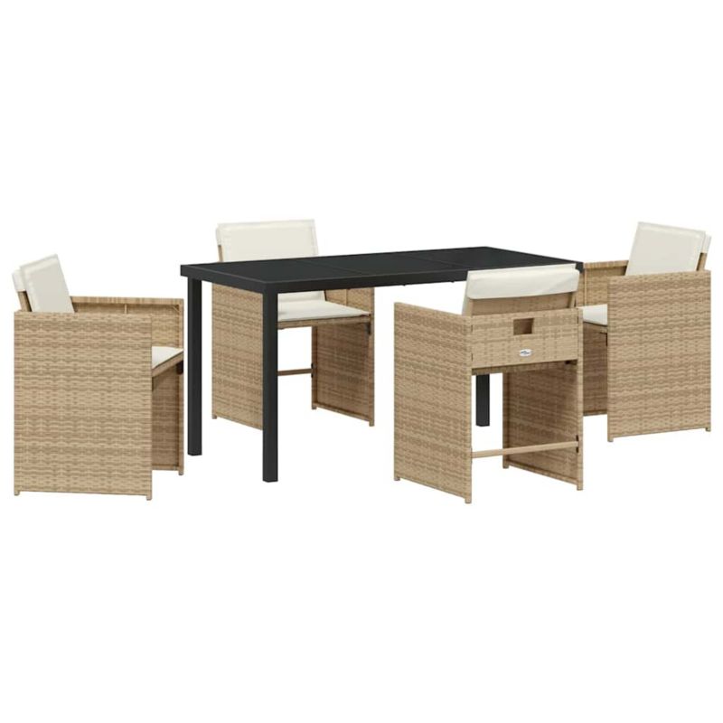 Zestaw mebli ogrodowych WaszeMeble 4-osobowy polirattan beżowy WM-3380702 1 kpl