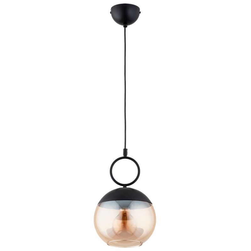 Lampa wisząca bursztynowy klosz Alfa SITRO czarna 1xE27x15W IP20 wym:85x20x20cm - 1 szt.