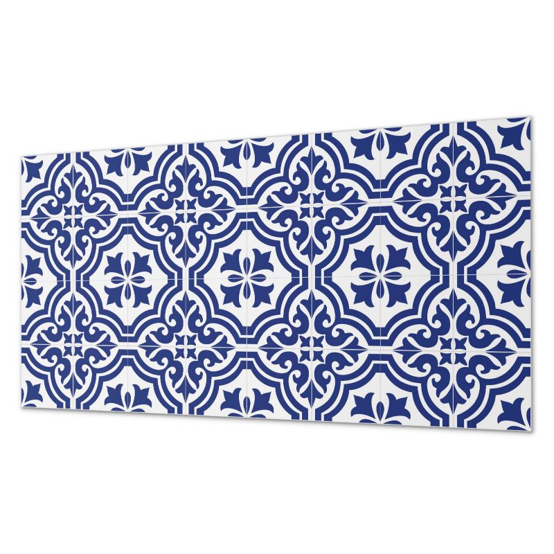 Ścienny Panel PCV Samoprzylepny ArtPrintCave 100x50 cm Wzór roślinny w kafelkach 1 szt.