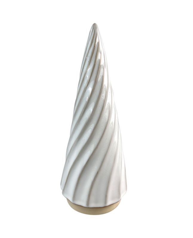 Figura choinka ceramiczna SANTA LILA 24 cm beżowa do dekoracji wnętrz 1 szt.