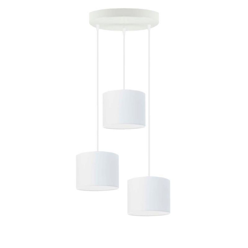 Lampa wisząca Volta Light Factory zwis żyrandol sufitowa z abażurami walec Biały JAZZ Z3 1szt.
