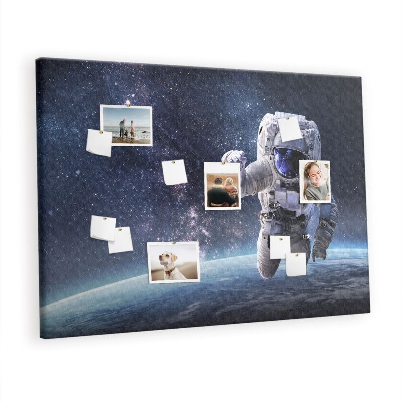 Tablica Korkowa Do Biura Pokoju Tulup 140x100 cm Astronauta Pinezki drewniane 1 kpl