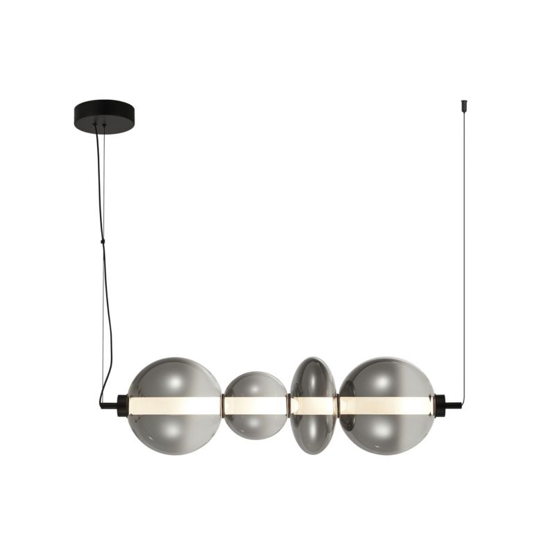 Lampa wisząca nieregularne grafitowe klosze Italux Sonte czarny mat LED 36W 3000K 4425lm IP20 - 1 szt.