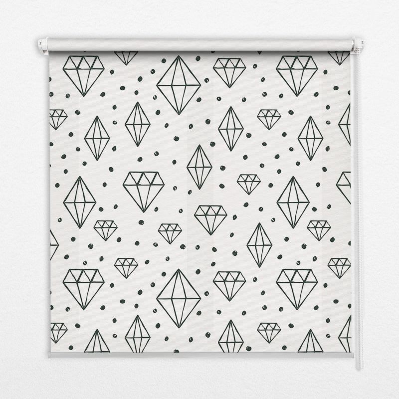 Roleta Przepuszczające Światło Tulup 90x140 cm Rysowane Diamenty Montaż do ściany/sufitu 1 szt.