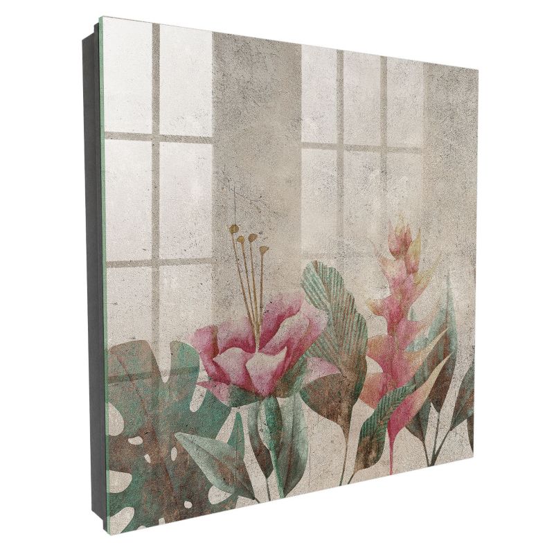 Pudełko Na Klucze Tulup 30x30 cm Botaniczna elegancja - Czarna - Otwierana na lewo 1 szt.