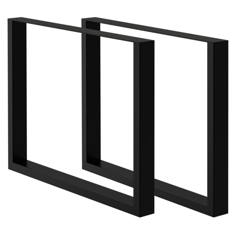Nogi do stołu ECD Germany z profili kwadratowych 80x72 cm to czarny metalowe wsporniki w stylu industrialnym pod blat biurka 2 szt