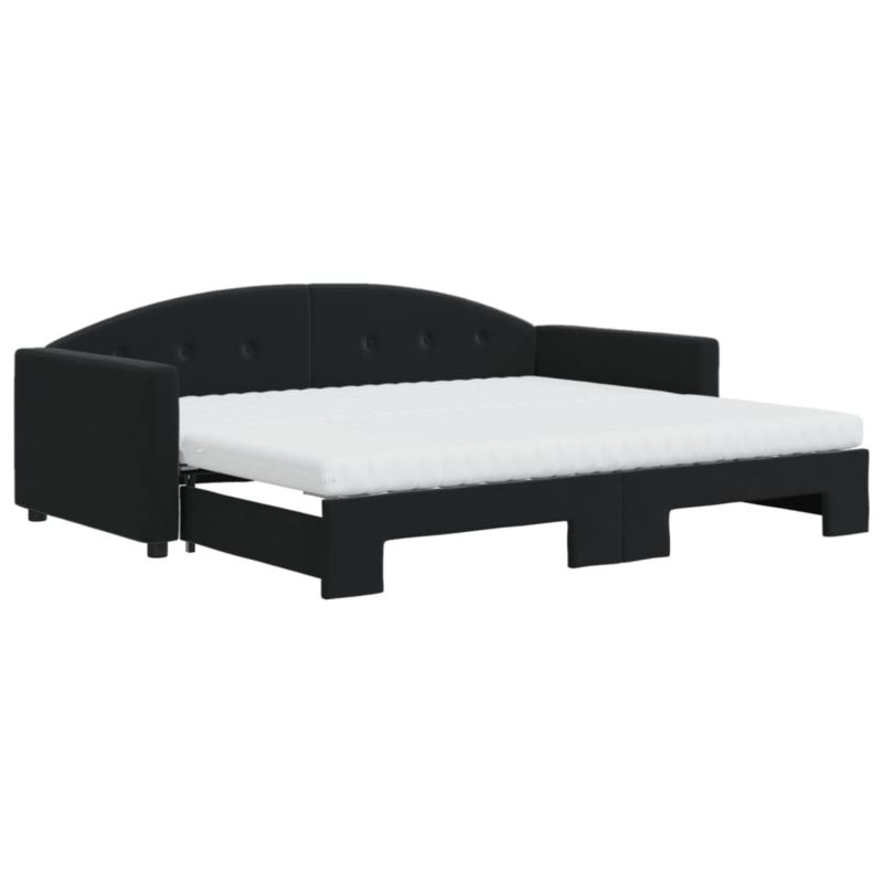 Sofa rozkładana WaszeMeble 90x190 cm Czarny aksamit WM-3197340 1 szt.