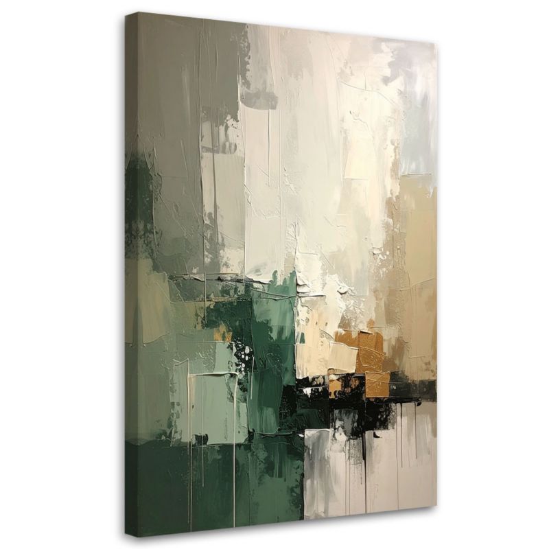 Obraz do salonu sypialni kuchni biura Feeby Zielono beżowa nowoczesna 40x60cm 1szt