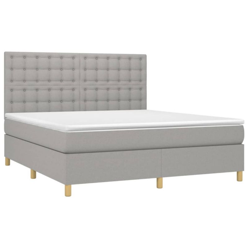 Łóżko kontynentalne WaszeMeble 160x200 cm jasnoszare WM-3135765 1 szt.
