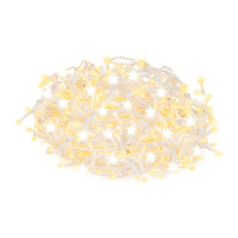 Kurtyna świetlna Springos 500 led girlanda, lampki wewnętrzno-zewnętrzne 22,5 m sople biały ciepły + flash 1 szt.