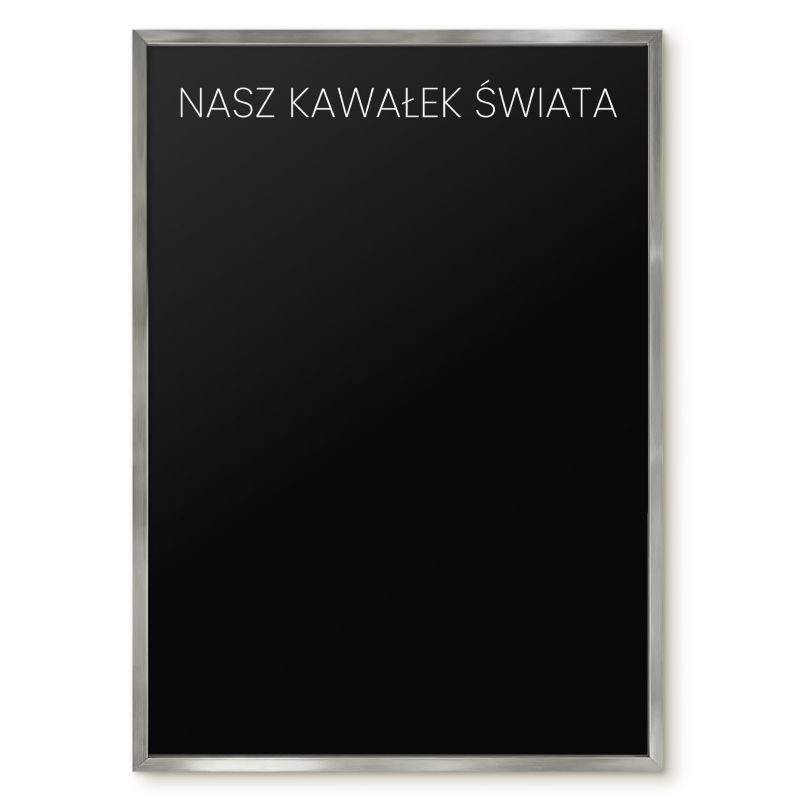 Tablica Magnetyczna Wielofunkcyjna Ścienna Tulup 50x70 cm Nasz kawałek świata 8 - Srebrna rama Do salonu, sypialni 1 szt.