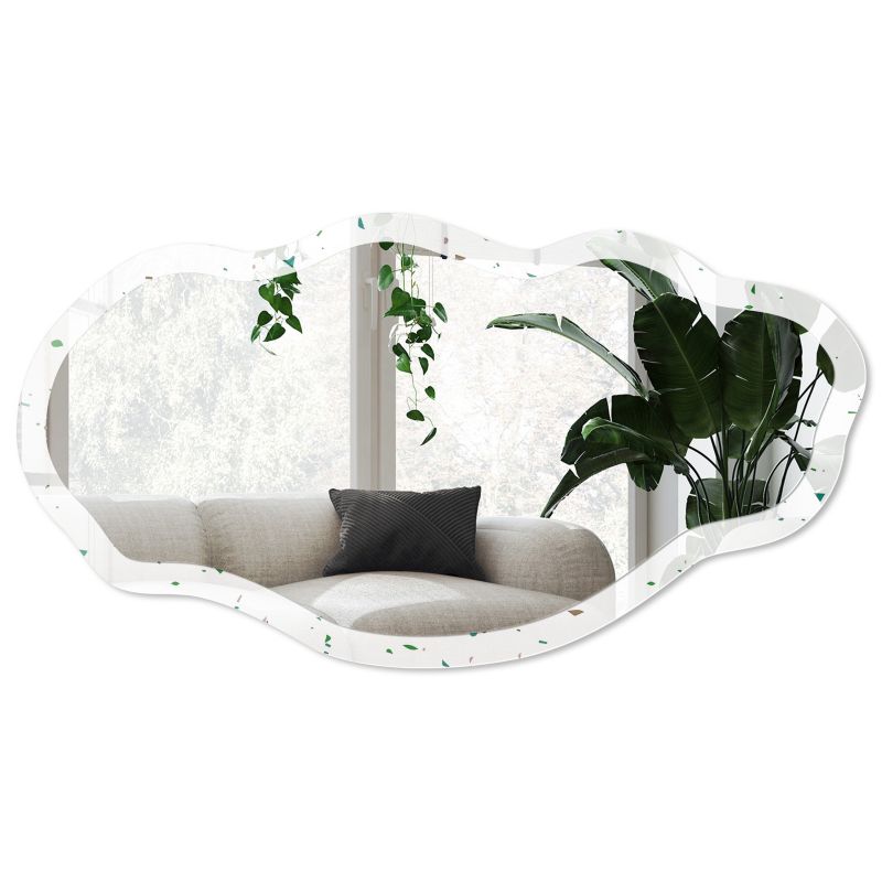Lustro o nieregularnym kształcie Wallfluent 52x97 cm Organiczny deseń Dekoracyjne Na ścianę 1 szt.
