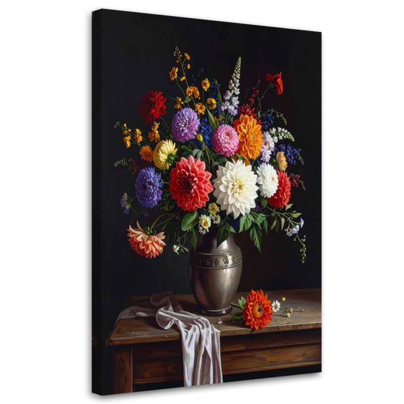 Obraz do salonu sypialni biura Feeby Kolorowy bukiet kwiatów w wazonie 80x120cm 1szt