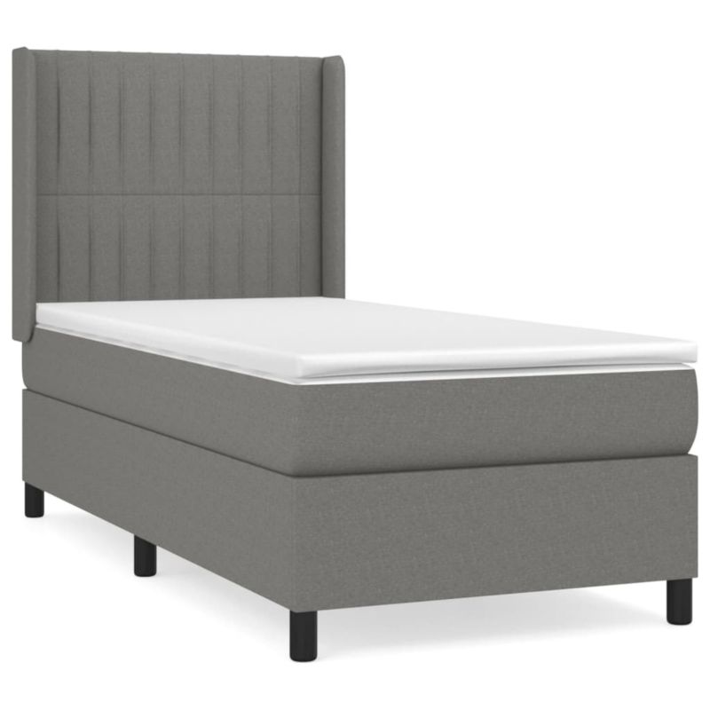 Łóżko z materacem WaszeMeble 100x200 cm Ciemnoszary tkanina WM-3131570 1 szt.