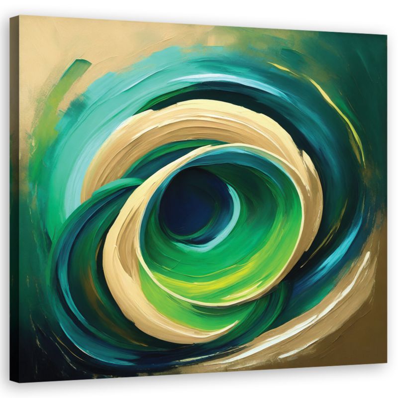 Obraz do salonu Feeby Turkusowa abstrakcja malowana 50x50cm 1szt