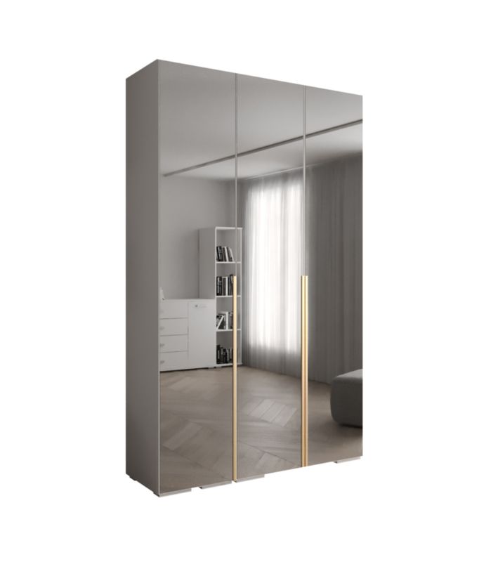 Szafa uchylna Abiks INOVA lustro wz.1 szer.150cm (biały/złoty)