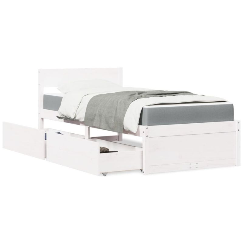 Łóżko drewniane WaszeMeble 90x200 cm białe WM-3281908 1 szt.