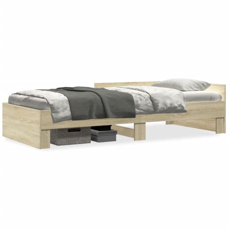 Rama łóżka WaszeMeble 100x200 cm Dąb sonoma drewno WM-849574 1 szt.