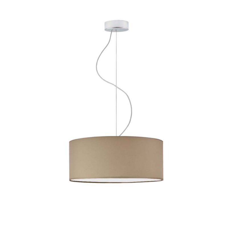 Lampa sufitowa Volta Light Factory żyrandol lampa wisząca z abażurem walec Chrom/Cappuccino 40 cm BLUES 1szt.