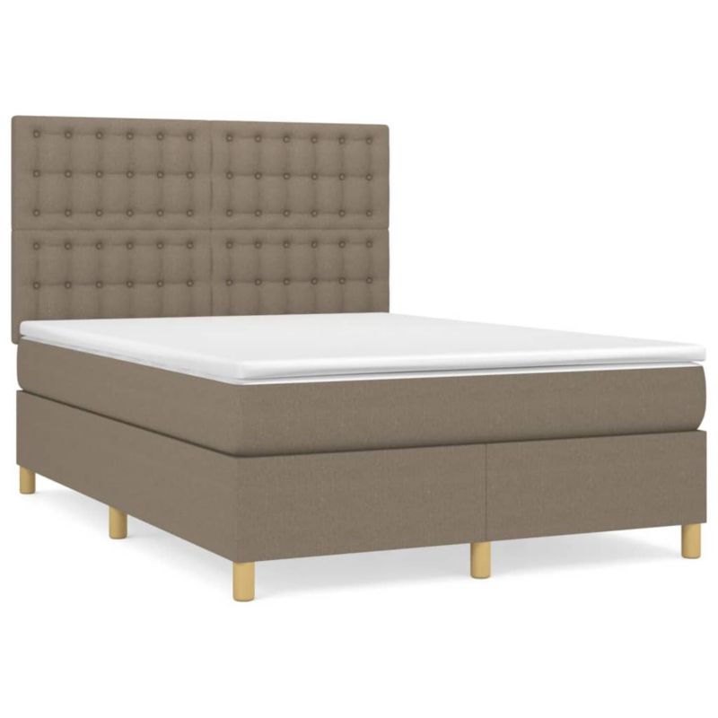 Łóżko z materacem WaszeMeble 140x200 cm Taupe tkanina WM-3142661 1 szt.