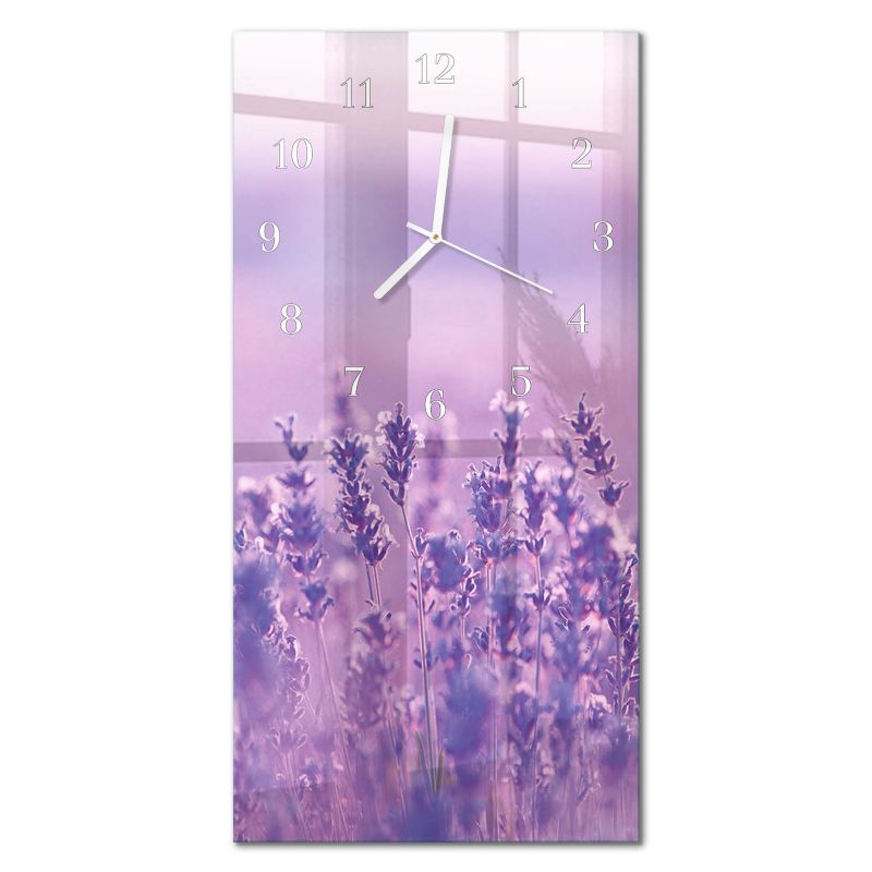 Zegar Ścienny Do Kuchni Tulup 30x60 cm z Białymi Wskazówkami Lawenda 1 szt.