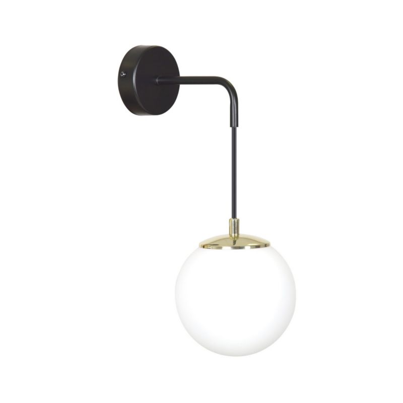 Kinkiet ścienny Emibig Ognis czarno-biały-złoty 1 x E14 x 10W IP20 wym: 30 x 18 cm - 1 szt.