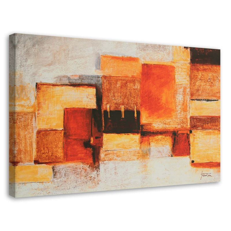 Obraz na płótnie Feeby Geometryczna abstrakcja w ciepłych barwach 45x30cm 1szt