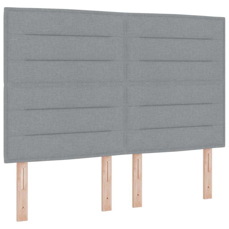 Łóżko z materacem WaszeMeble 135x190 cm Jasnoszary tkanina WM-3339308 1 szt.