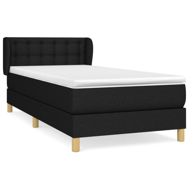 Łóżko z materacem WaszeMeble 100x200 cm Czarny tkanina WM-3127103 1 szt.
