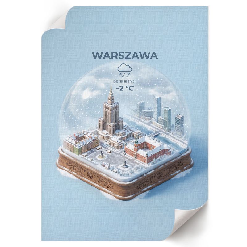 Plakat Premium ArtPrintCave 59,5x84 cm Kula śniegowa Warszawa Kauro 1 szt.