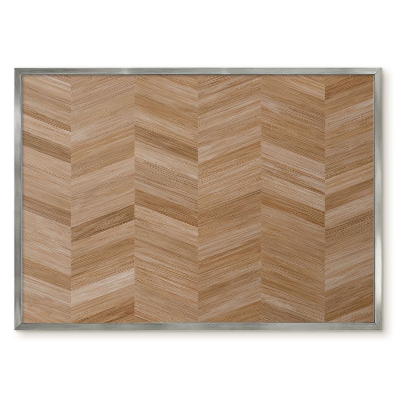 Tablica Magnetyczna Na Magnesy Tulup 70x50 cm Jodełka drewna - Srebrna rama Do salonu, sypialni 1 szt.