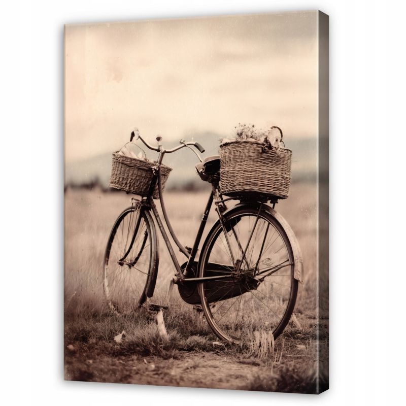 Obraz WALLARENA Do Sypialni Salonu Na Płótnie Rower Vintage Retro Beżowy 40x60 cm SPP16481O4 1 szt.