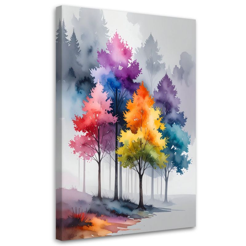 Obraz do salonu sypialni kuchni biura loftu Feeby Kolorowe drzewa 80x120cm 1szt