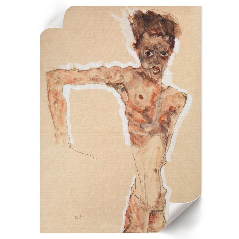 Plakat Do Kuchni ArtPrintCave 59,5x84 cm Nagi mężczyzna Egon Schiele 1 szt.