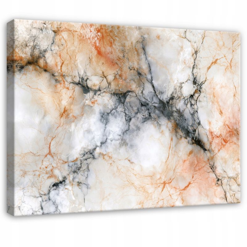 Obraz Na Ścianę WALLARENA Do Sypialni Salonu Na Płótnie Marmur Glamour Abstrakcja Beżowy 100x70 cm PP16778O1 1 szt.