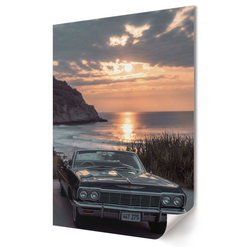Plakat canvas Wallfluent Format A1 Zachód i samochód Artysta Jonas "John" Keller 1 szt.