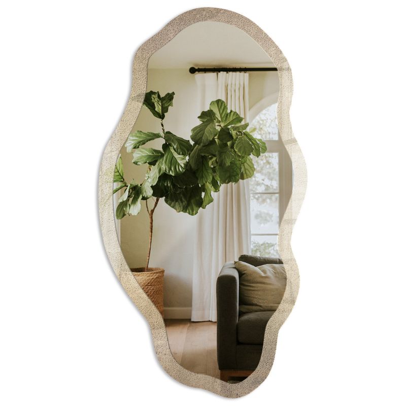 Lustro Nieregularne Do Przedpokoju Tulup 52x97 cm Ciepłe tło - w Ramie Szkło Hartowane Lustro z Nadrukiem 1 szt.