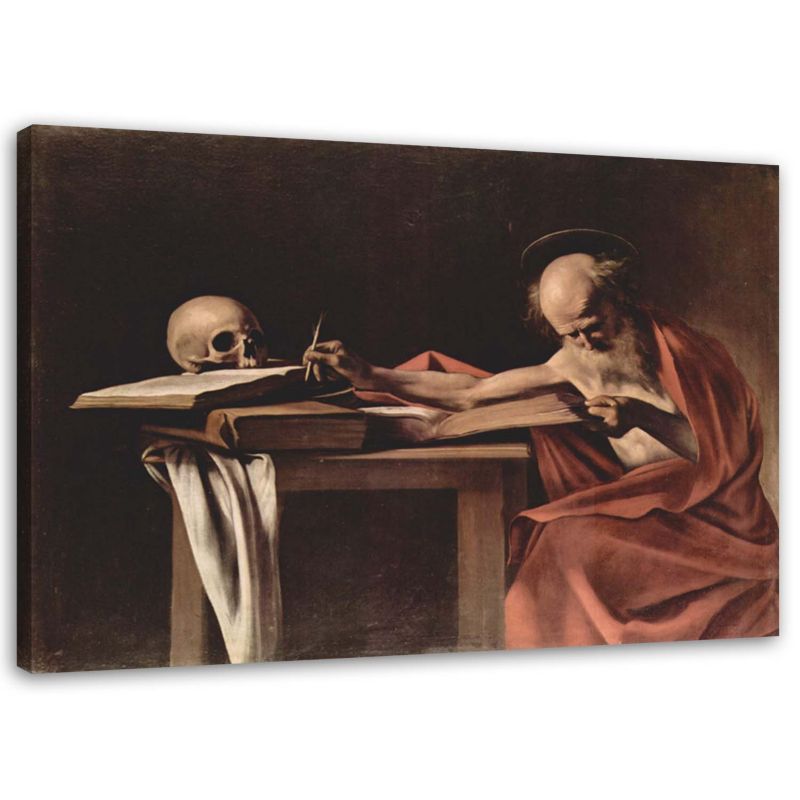 Obraz na płótnie Feeby Św. Hieronim piszący - Caravaggio reprodukcja 45x30cm 1szt