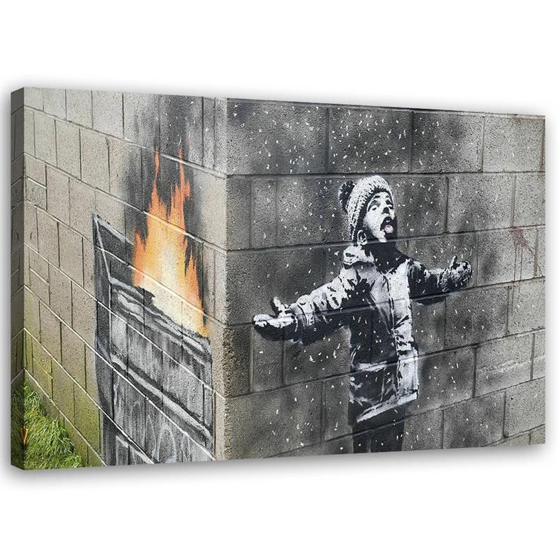 Obraz Feeby Chłopiec Port Talbot mural Banksy 90x60cm 1szt
