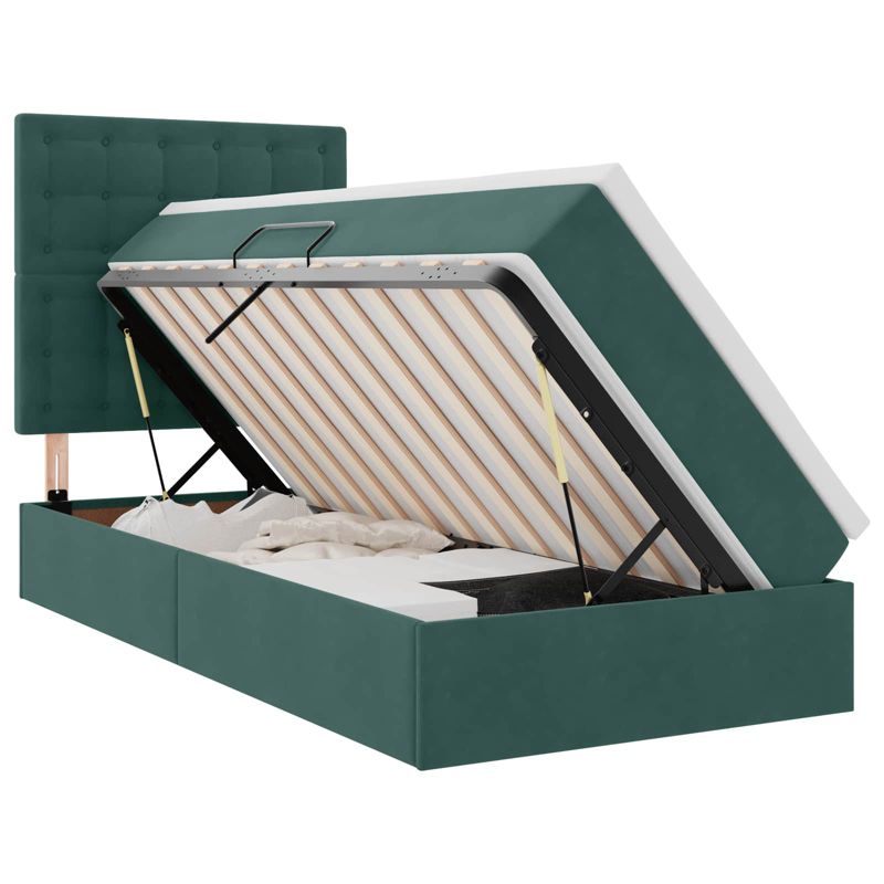 Łóżko Kontynentalne WaszeMeble z Materacem 90x200 cm Zielone WM-3372762 1 szt.