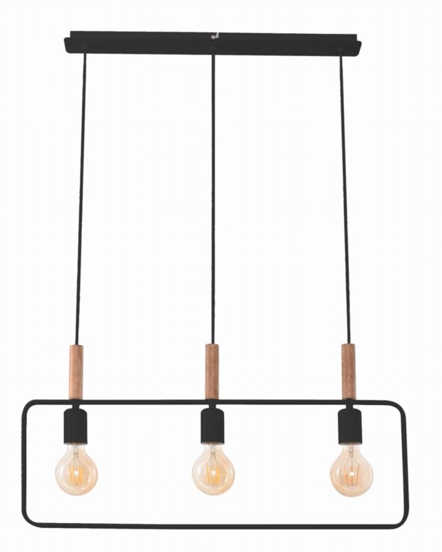 Lampa sufitowa wisząca Candellux Frame czarna wym: 110 x 70 x 6 cm 3xE27 x 60W 1 szt.